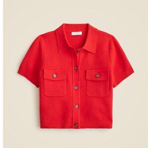 J. Crew Red Short Sleeve Cardigan